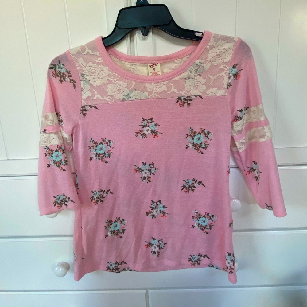 Arizona pink floral long sleeve tee